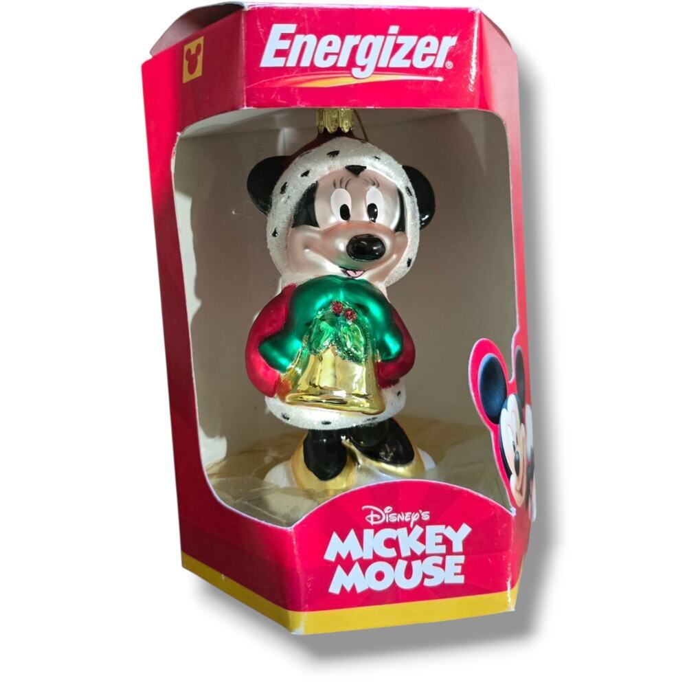 Disney Mickey Mouse Energizer Christmas Ornament – European Style Glass 5"